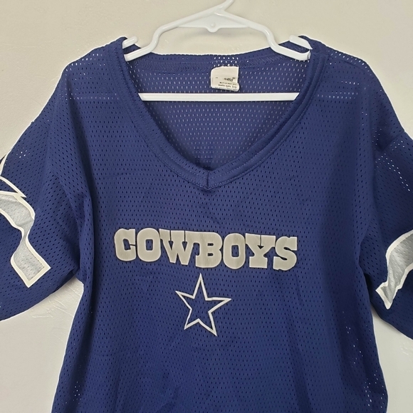 Franklin Kids Medium Navy Blue Mesh Short Sleeve Shirt Dallas Cowboys NFL Top - Picture 3 of 5